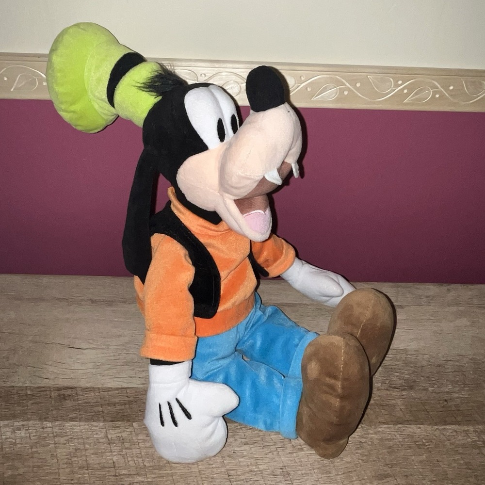 Disney Collection Mickey‎ Mouse Goofy 20" Plush Stuffed Animal Black Vest